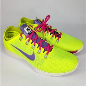 Nike Women's Athletic Shoes - Neon Yellow and Violet